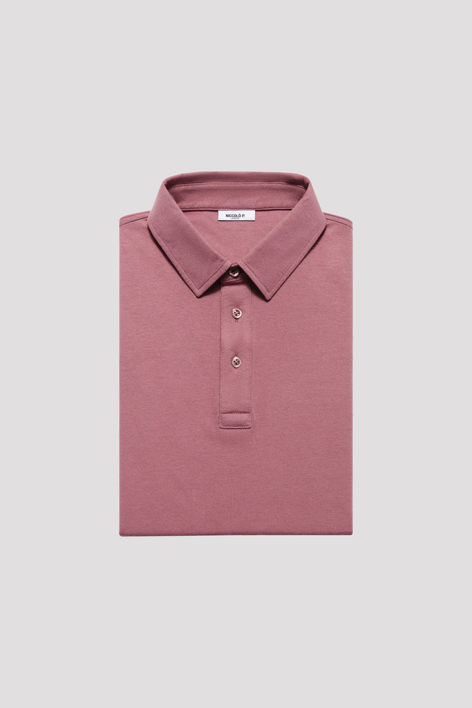 Dusty Pink Polo Shirt in Egyptian Cotton