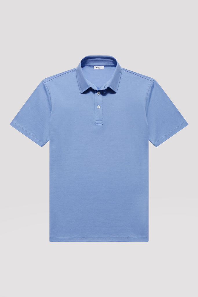 Medium Blue Egyptian Cotton Polo Shirt