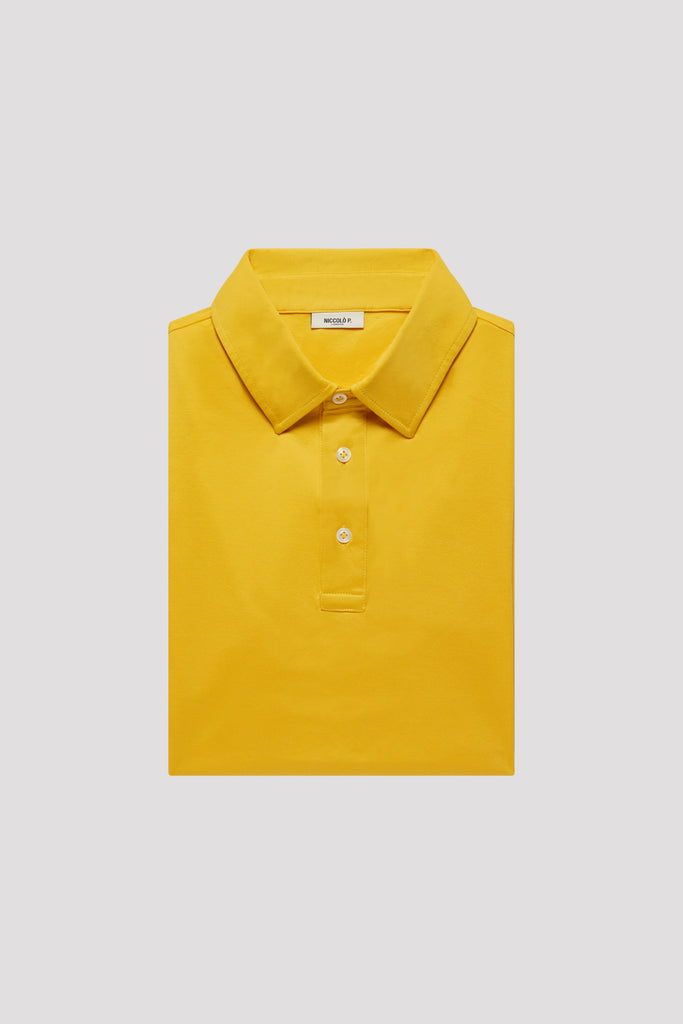 Saffron Yellow Polo Shirt in Egyptian Cotton