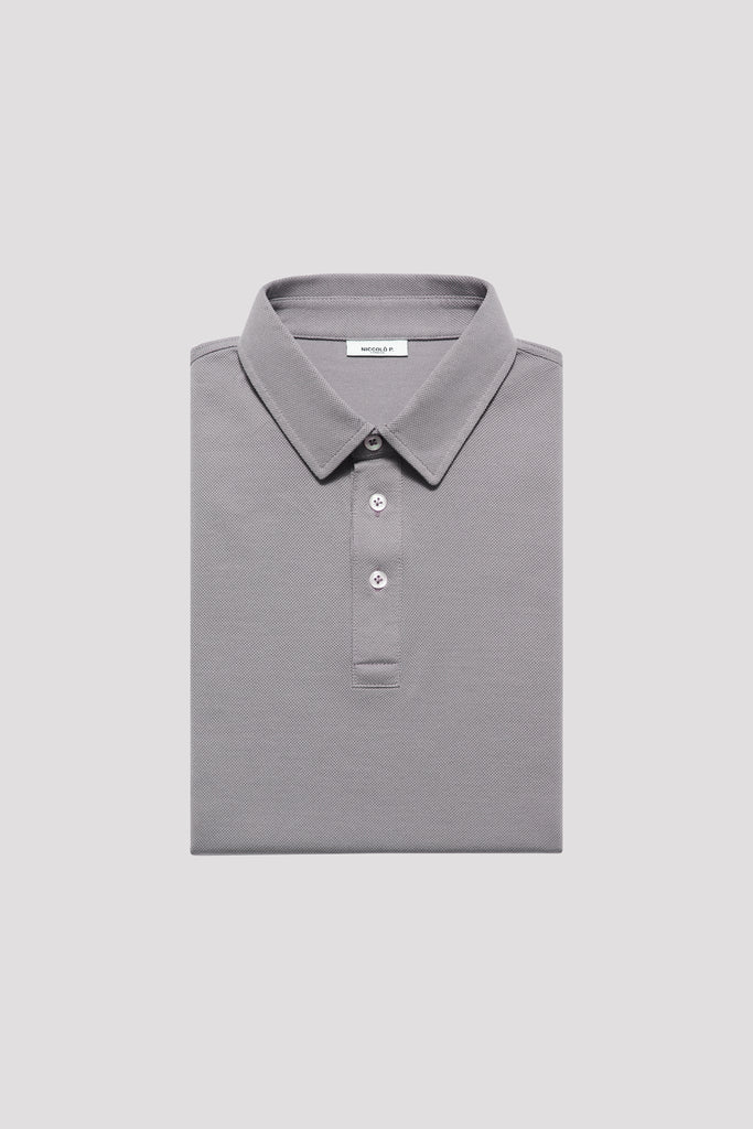 Sharkskin Grey Egyptian Cotton Polo Shirt