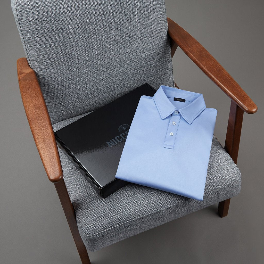 Blue Polo Shirt on Complimentary Gift Box