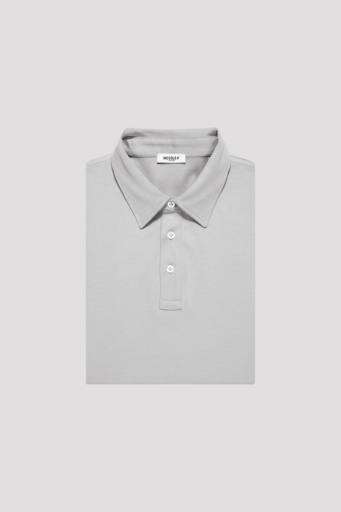 Alloy Grey Polo Shirt in Egyptian Cotton