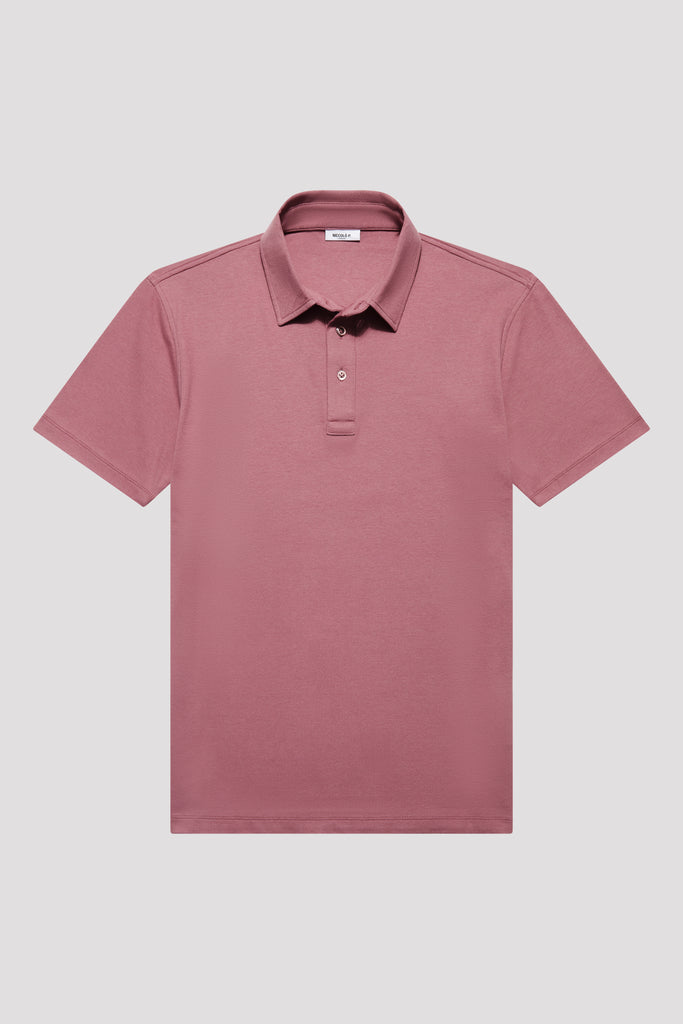 Dusty Pink Polo Shirt in Egyptian Cotton