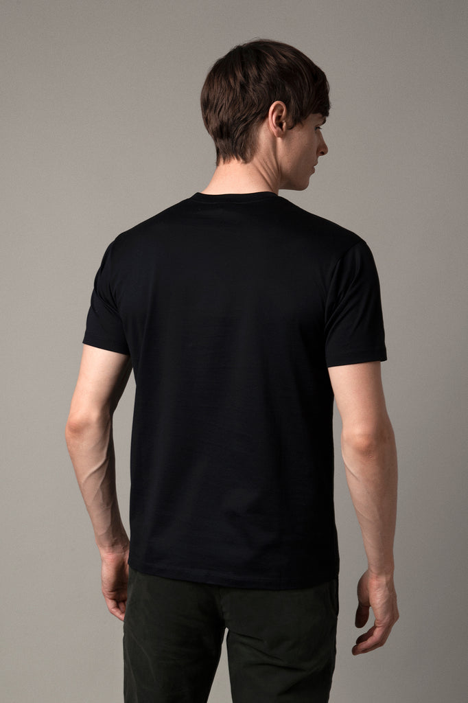 Black Crew Neck T-Shirt in Supima Cotton