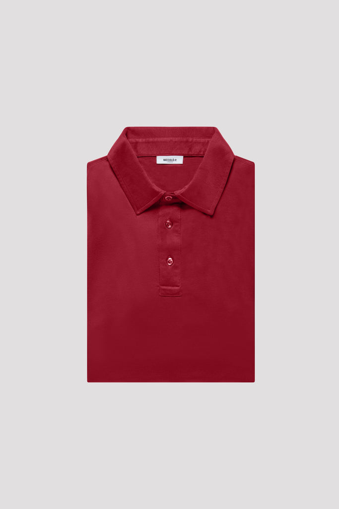 Burgundy Polo Shirt in Egyptian Cotton