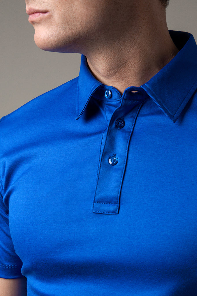 Cerulean Blue Polo Shirt in Egyptian Cotton