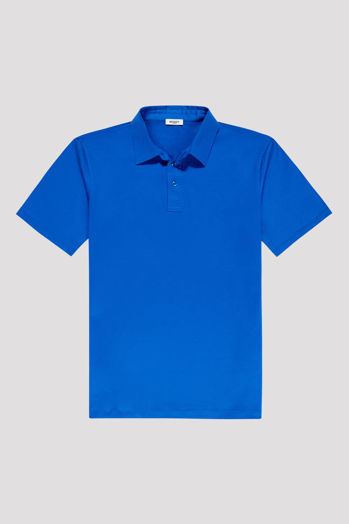 Cerulean Blue Polo Shirt in Egyptian Cotton