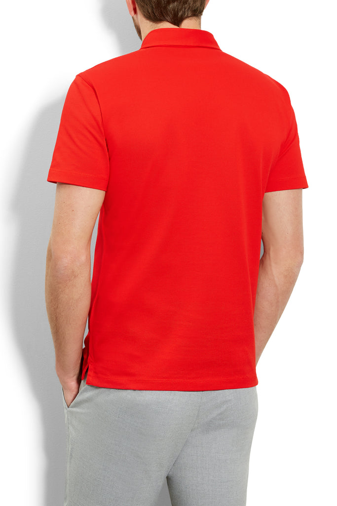 Crimson Red Polo Shirt in Sea Island Cotton