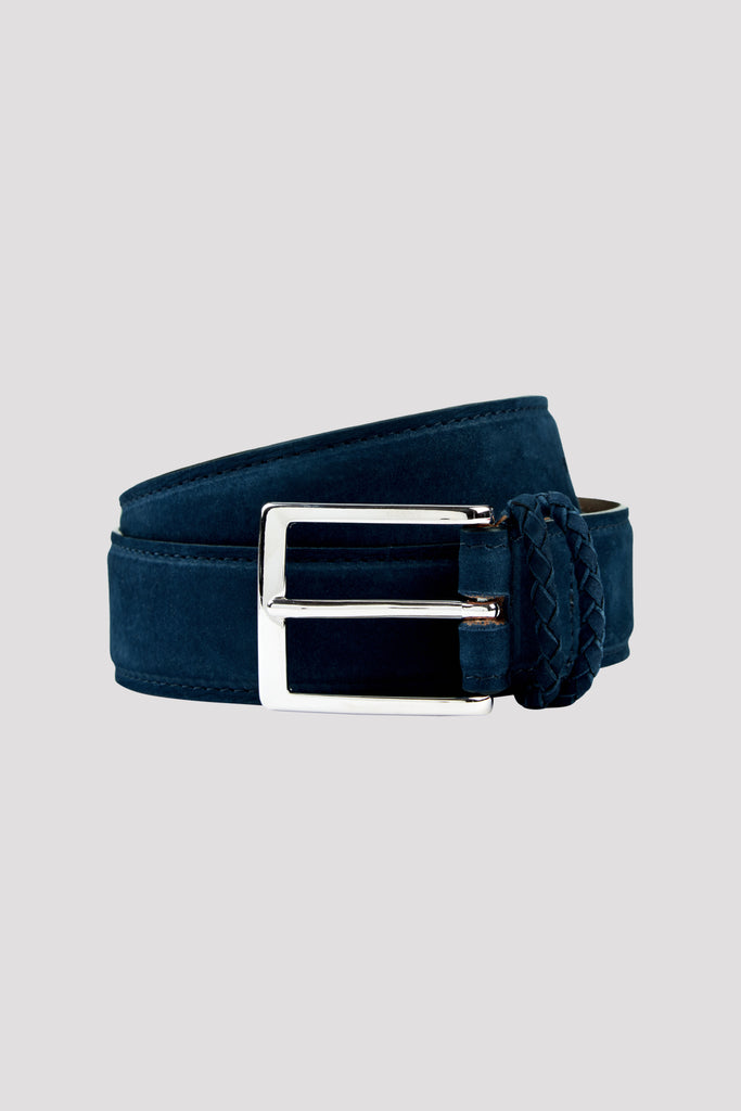 Midnight Navy Nubuck Leather Belt