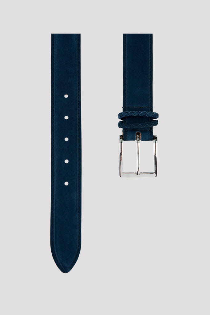 Midnight Navy Nubuck Leather Belt