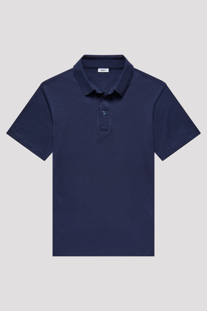 Navy Polo Shirt in Sea Island Cotton