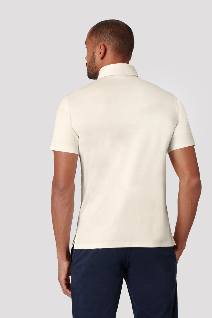 Off-White Polo Shirt in Egyptian Cotton