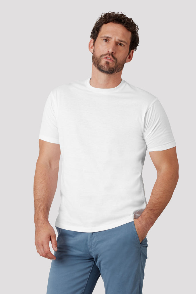 Optic White Crew Neck T-Shirt in Supima Cotton