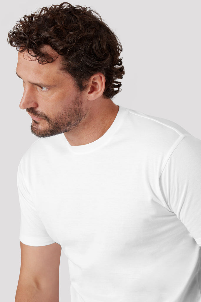 Optic White Crew Neck T-Shirt in Supima Cotton