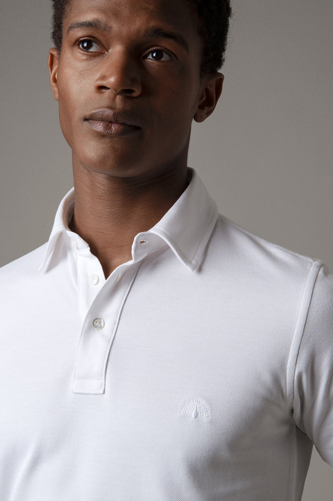 Optic White Polo Shirt in Sea Island Cotton