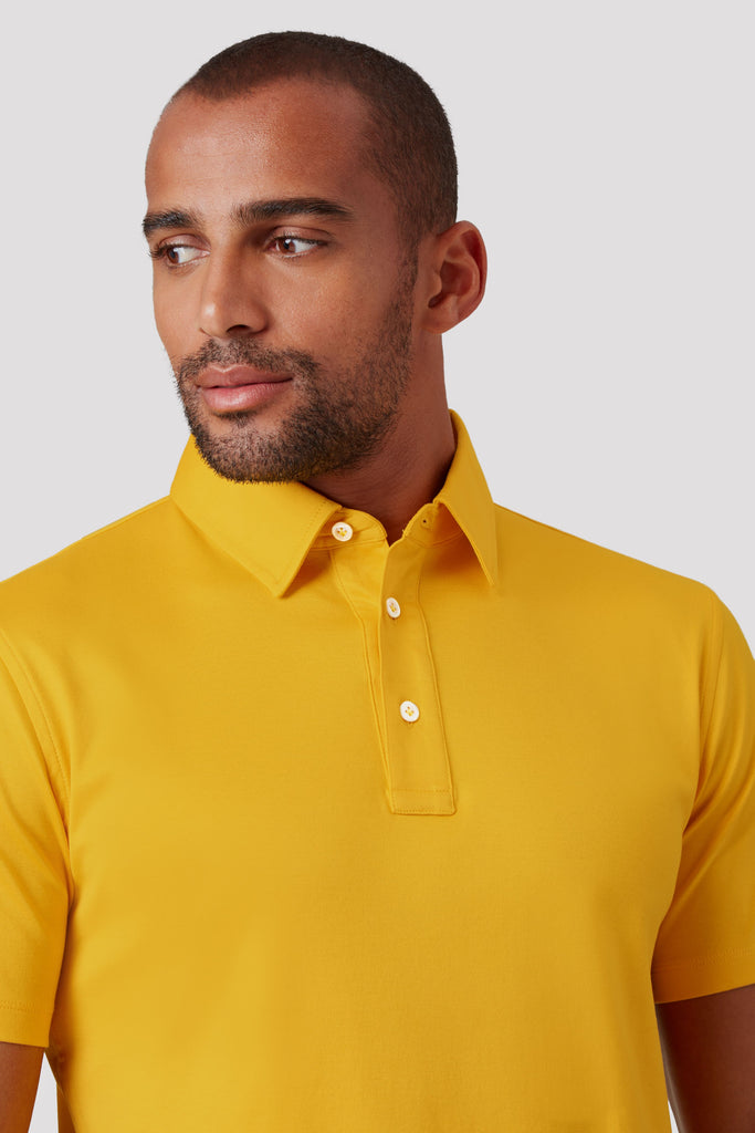 Saffron Yellow Polo Shirt in Egyptian Cotton