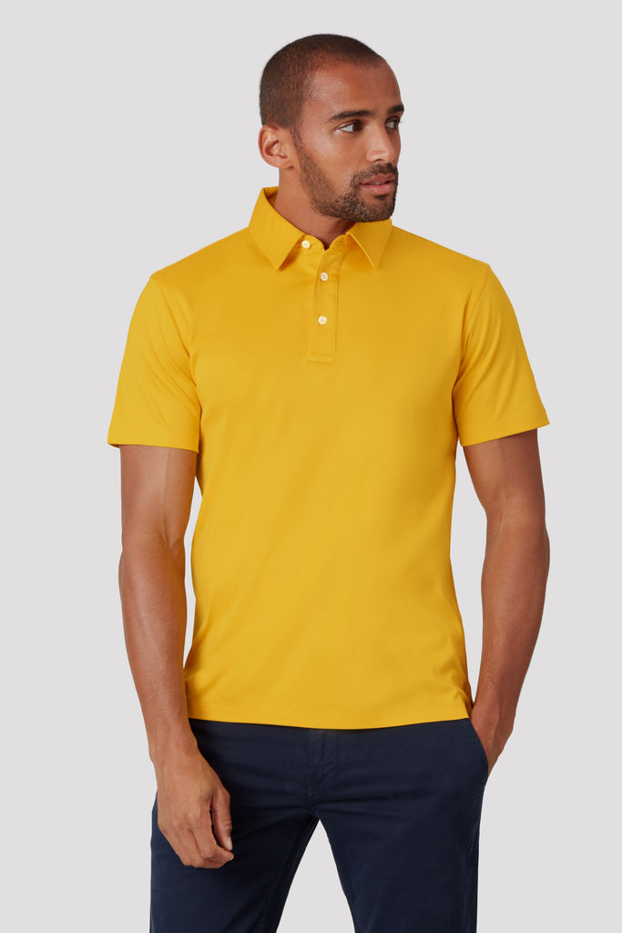 Saffron Yellow Polo Shirt in Egyptian Cotton