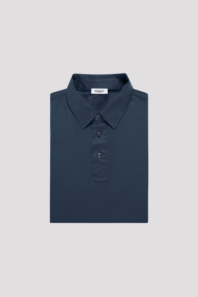 Slate Grey Polo Shirt in Egyptian Cotton