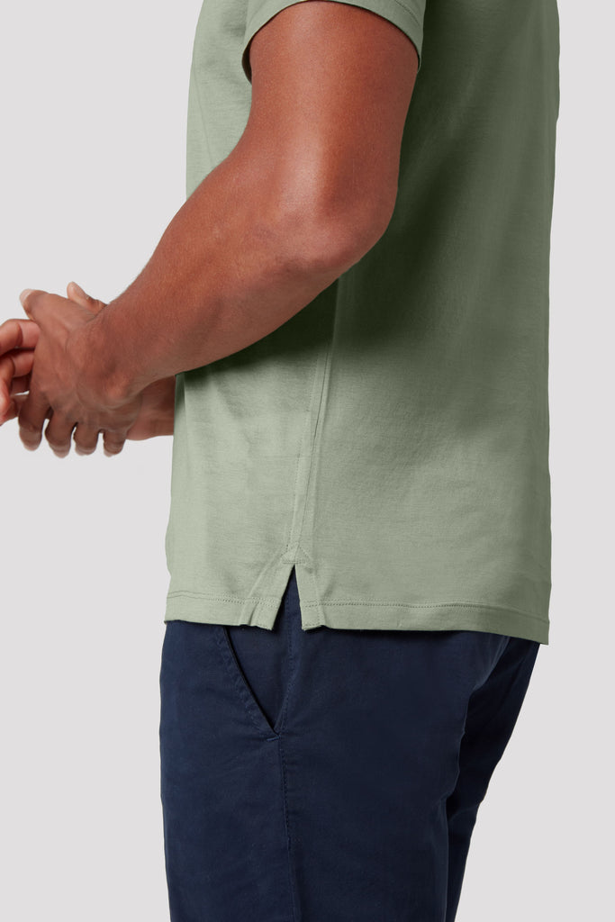 Sage Green Polo Shirt in Sea Island Cotton